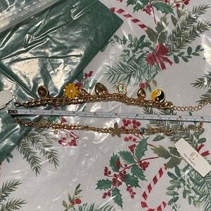 Gold Charm Bracelet with Colorful Accents